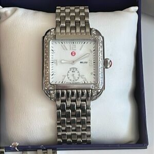 Michele Milou Silver Square Watch